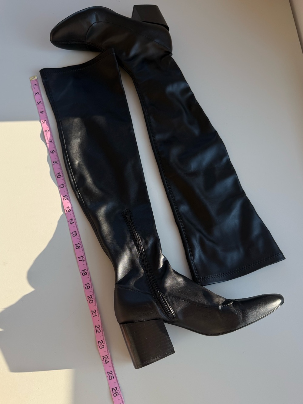 Zara Black Over The Knee Boots EU39 US8.5 - Picture 8 of 9